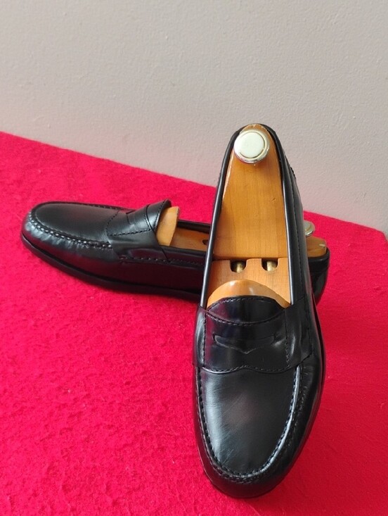 Cole Haan Black Leather Penny Loafers